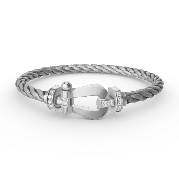 [Noble Aura jewelry]FORCE LARGE HORSESHOE HALF DIAMOND BRACELET SILVER