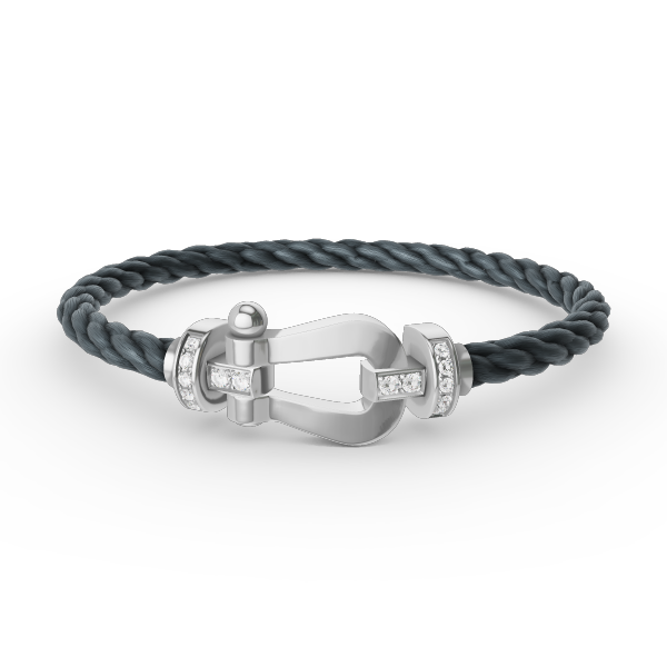 [Noble Aura jewelry]FORCE LARGE HORSESHOE HALF DIAMOND BRACELET SILVER