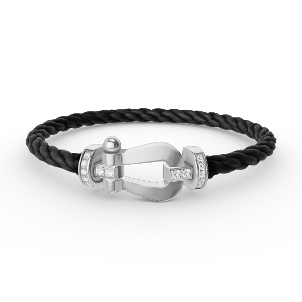 [Noble Aura jewelry]FORCE LARGE HORSESHOE HALF DIAMOND BRACELET SILVER
