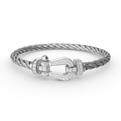 [Noble Aura jewelry]FORCE LARGE HORSESHOE FULL DIAMOND BRACELET SILVER