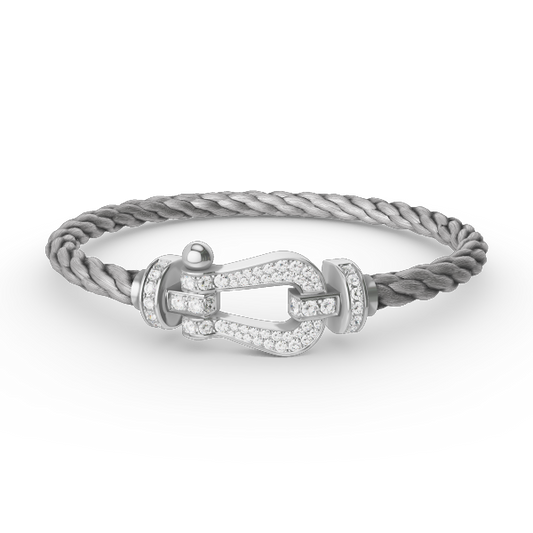 [Noble Aura jewelry]FORCE LARGE HORSESHOE FULL DIAMOND BRACELET SILVER