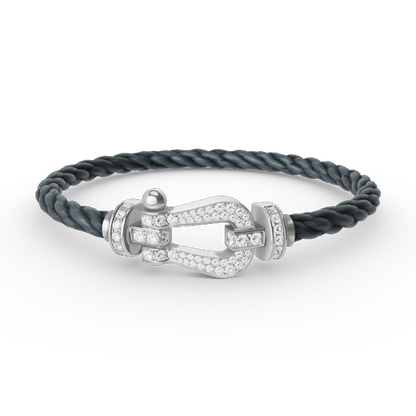 [Noble Aura jewelry]FORCE LARGE HORSESHOE FULL DIAMOND BRACELET SILVER