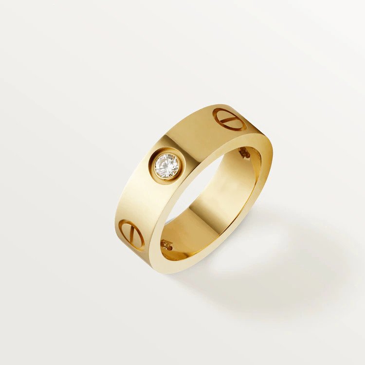 [Noble Aura jewelry]LOVE RING 5.5MM 3 DIAMONDS PINK GOLD