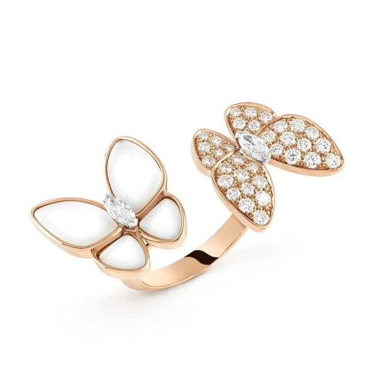 [Noble Aura jewelry]TWIN BUTTERFLY DIAMOND MOP RING