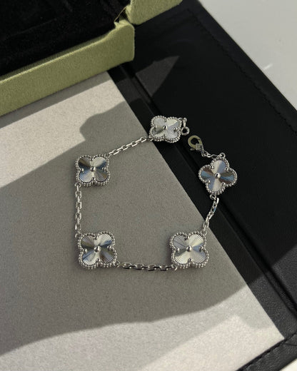 [Noble Aura jewelry]CLOVER SILVER 5 MOTIFS BRACELET